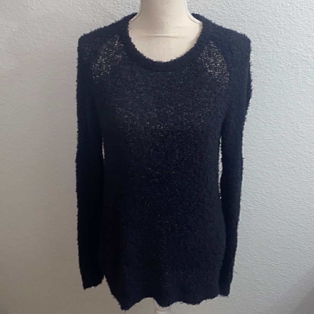 Iro long black fuzzy sweater